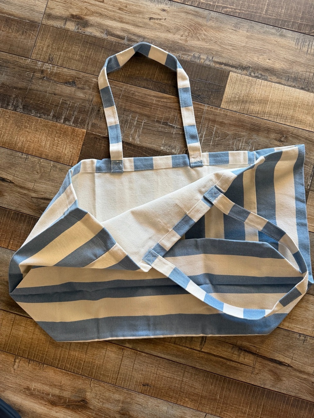 Sezane Blue and White Striped Canvas Tote - Picture 4 of 6